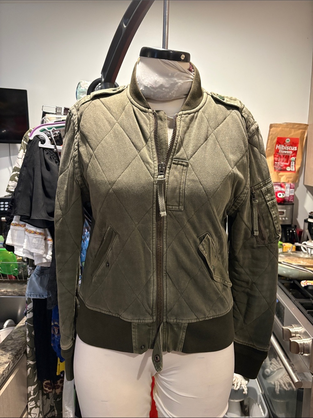 Polo by Ralph Lauren Olive Quilted Bomber Jacket